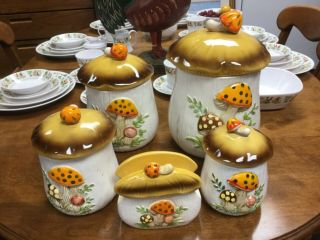 Vintage Sears Roebuck Merry Mushroom Canister /napkin Holder Display/replacement