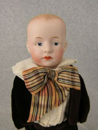 12 " Antique German Gebruder Heubach Bisque Head Pouty Boy Doll W Intaglio Eyes