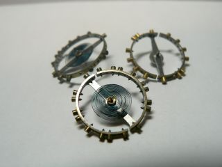 Three Vintage Balance Wheels,  Approx 16 Size Pocket Watch,