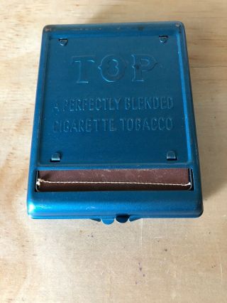 Vintage Top Cigarette Roller Maker Case Blue Tobacco Tin