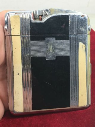 Vintage Ronson art deco ligther and cigarette case with a M writed on it (A) 3