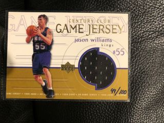 1999 - 00 Ud Upper Deck Game Jersey Jason Williams Century Club Sp 99/100