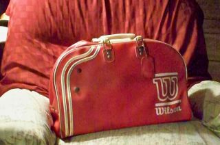 Vintage Wilson Tennis Bag Red Gym Tote T6920 Retro Duffel/grea Condiiton