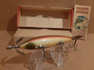 Heddon 150 Vintage Wood 5 Hook Fishing Lure Dowagiac Rainbow Color Painted Eyes