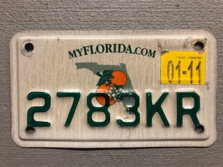 Florida Motorcycle License Plate Double Orange 