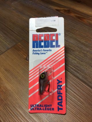 Vintage Rebel Tadfry Fly Rod Lure On Card Tough Color Old Bait