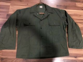 Vtg Us Army Hbt 13 Star Button Combat Shirt Jacket Large