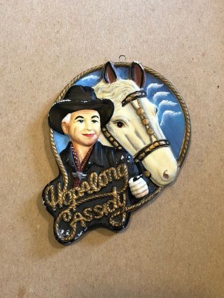 Vintage Hopalong Cassidy And Topper Ceramic Medallion 3.  5” Across 5/16” Thick