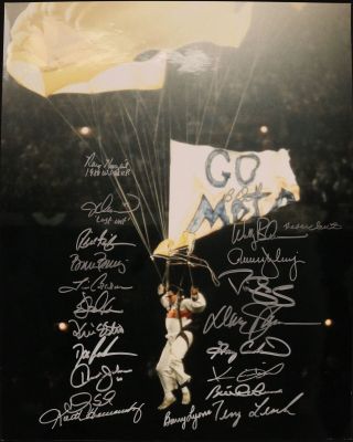 1986 York Mets World Series Champs Team Signed 16x20 Photo 15 Sigs