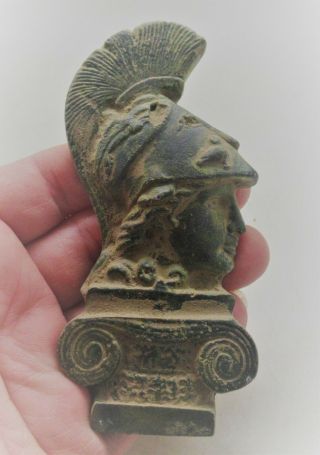 Ancient Roman Bronze Mount In The Form Of A Gladiator
