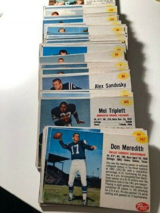 1962 Post Cereal Football 74 Cards Including Some Star Players