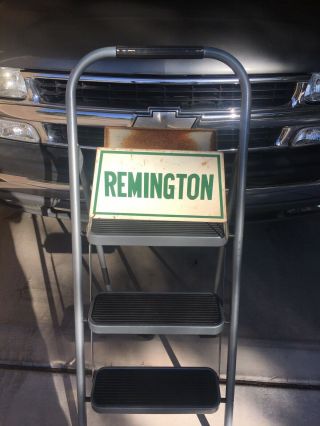 Vtg Remington Tire Rack Stand Display Sign Metal Store Double Sided Gas
