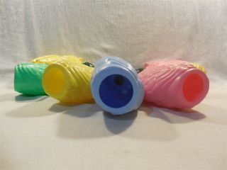 Vintage Blow Mold Owl Party RV 7 Light String Pastel Pink Lt Blue Green Yellow 3