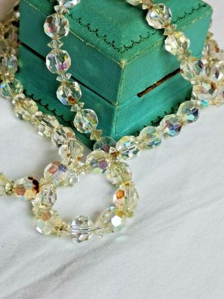 Vintage Jewellery Art Deco Sparkly Glass Bead Necklace Made In England