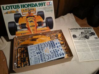 Vintage Tamiya 1/20 Scale Lotus 99t Formula 1 Model Kit Open Box Unassembled