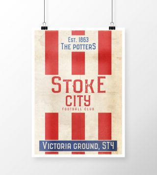 Victoria Ground Stoke City Fc A3 Picture Art Poster Retro Vintage Style Print