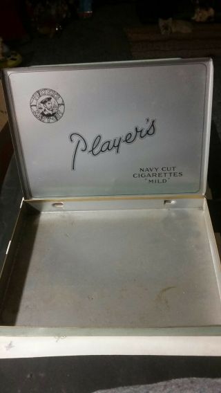 Vintage Tobacco Tin Box - Players Navy Cut Cigarettes Gold Leaf 2