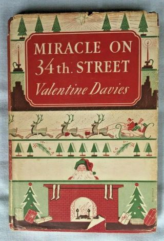 Vintage 1947 Edition Miracle On 34th Street Valentine Davies Hardcover W/ Dj Guc
