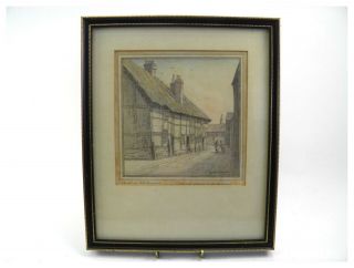 Vintage Pencil Drawing & Watercolour Wash By Richard Sayers A Bit Of Old England