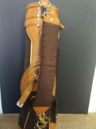 Vintage Burton Leather Golf Bag Black Canvas And Tan Leather