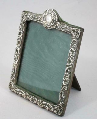 Ornate Antique Solid Sterling Silver Picture Photo Frame 1901 D