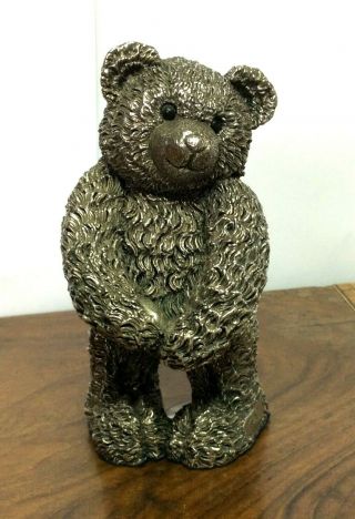 Sterling Silver (925) Teddy Bear Statue (filled) Standing Country Artists 224 Gms