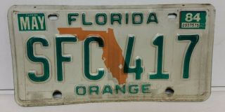 Florida Car Auto Truck License Plate " Sfc - 417 " Orange Official Fl Issued