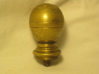 Vintage Solid Metal Pool Stick Finial Handle ? Double Threaded End Bulbous Ball