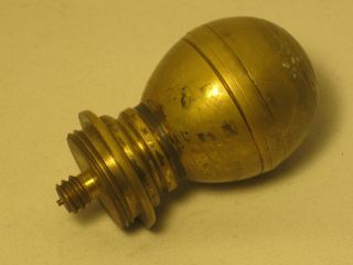 vintage solid metal pool stick finial handle ? double threaded end bulbous ball 2