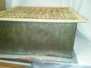 RARE VINTAGE FLOOR & CEILING Antique Cast Iron Square Heating Grates & duct box 2