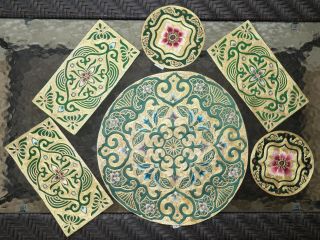 6 Antique Chinese Silk Embroidered Textile Panels