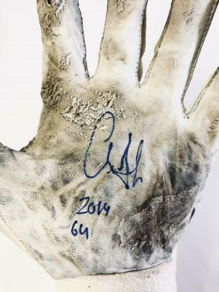 Aaron Judge Signed Autographed " Gu 2014 " Game Batting Gloves Psa