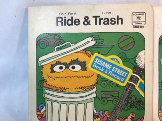 Vintage Sesame Street Ride & Trash Book & Record Orange Oscar the Grouch 1970 2