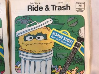 Vintage Sesame Street Ride & Trash Book & Record Orange Oscar the Grouch 1970 3