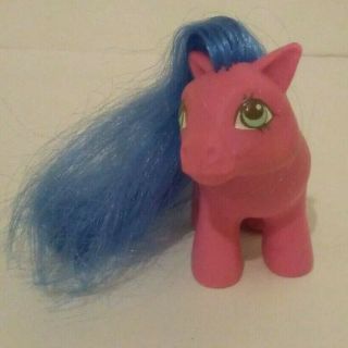 Vintage 1984 Hasbro My Little Pony Chuck E Cheese Pink Promo Pony W/ Blue Hai