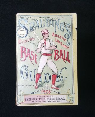 1908 Spalding Guide Antique Baseball Official Athletic Library Vtg Booklet Gd