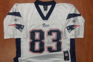 Reebok Nfl England Patriots Football Wes Welker Authentic Away Jersey L