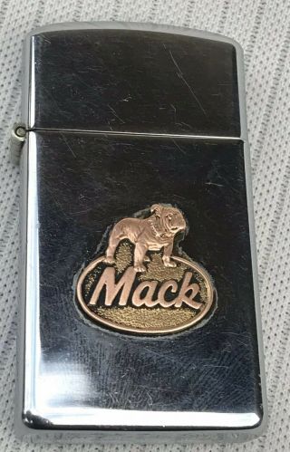 Vintage 1969 Zippo Mack Trucks Bulldog Slim Lighter In