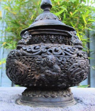 Rare Antique 18th / 19th Century Tibetan / Nepalese Bronze Incese Burner Ritual