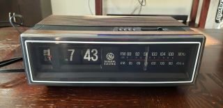 Vintage Ge General Electric Alarm Flip Clock Radio 7 - 4305f