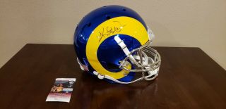 Kurt Warner Signed St Louis Rams Full Size Chrome Helmet Jsa Autographed