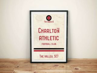 The Valley Charlton Athletic Fc A3 Picture Art Poster Retro Vintage Style Print