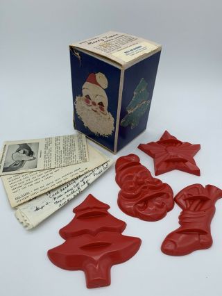 Vintage Aunt Chick’s Merry Xmas Christmas Cookie Cutters Box W/recipes