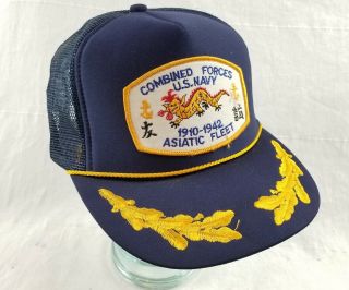 Vintage Combined Forces U.  S.  Navy Usn Asiatic Fleet 1910 - 1942 Trucker Hat