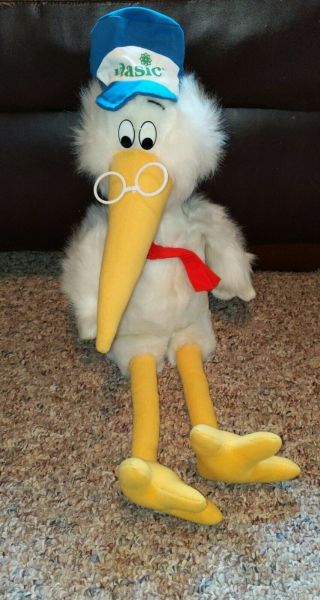 Vintage 1989 Trudy Vlasic Pickles Stork Bird Stuffed Plush Animal Toy 25 "