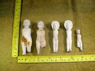 5 X Excavated Vintage Lovely Bisque Doll Parts Age 1890 Germany A 13875
