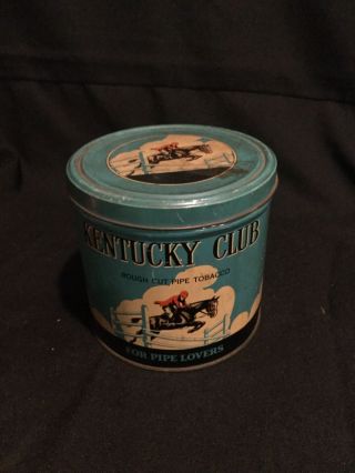 Vintage Blue Kentucky Club Tobacco Tin 2