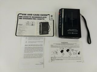 Vintage Ge General Electric Model 3 - 5303a Mini Cassette Player & Recorder
