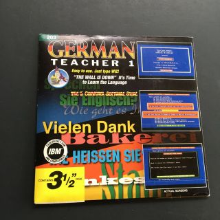 Vintage Ibm Software - German Teacher 1 - 3 1/2 Floppy Disk Vintage