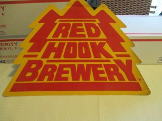 Vintage " Red Hook Brewery " Metal Beer Sign Embossed